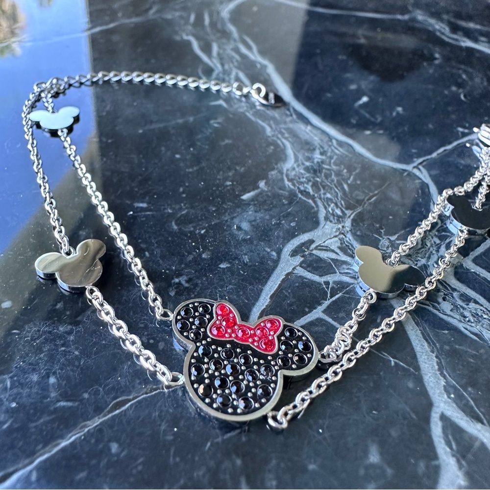 MINNIE MOUSE 925 SILVER Plated Stainless Steel Layered Bracelet - Picture 6 of 9